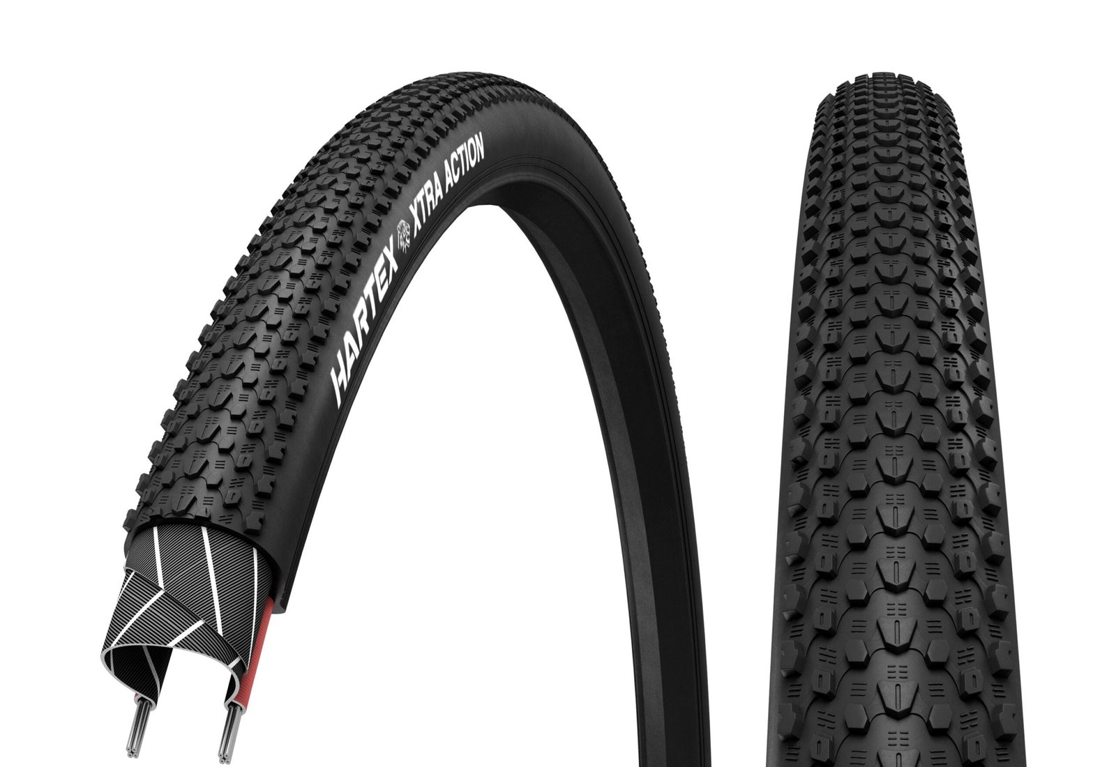 Hartex Xtra Action 24" Wired Tire (Black)