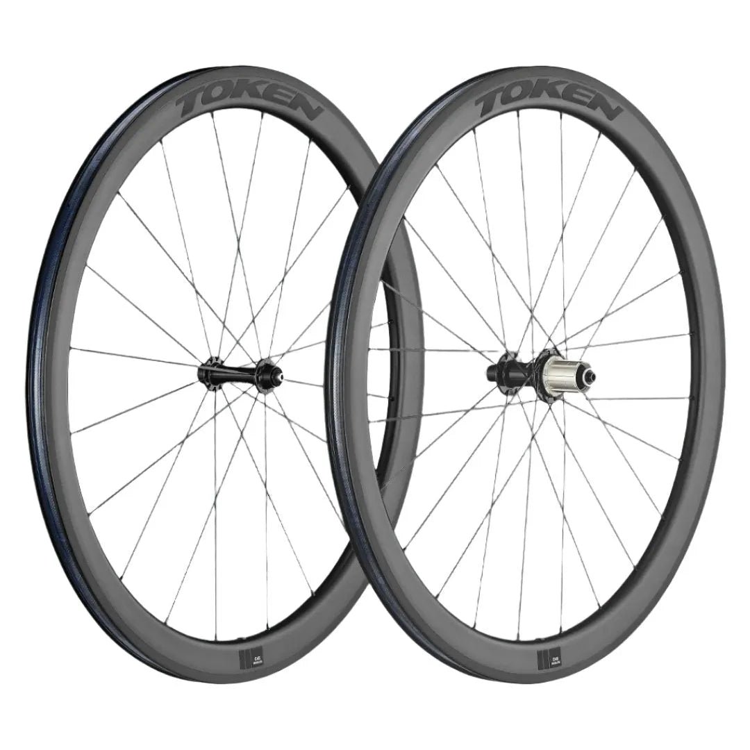 Token Resolute C45R Carbon Tubeless Ready Rim Brake Wheel - SRAM/Shimano (Black)