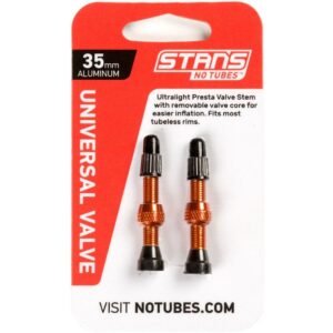 Stans NoTubes Universal Presta Valve Stem Pair (Orange)