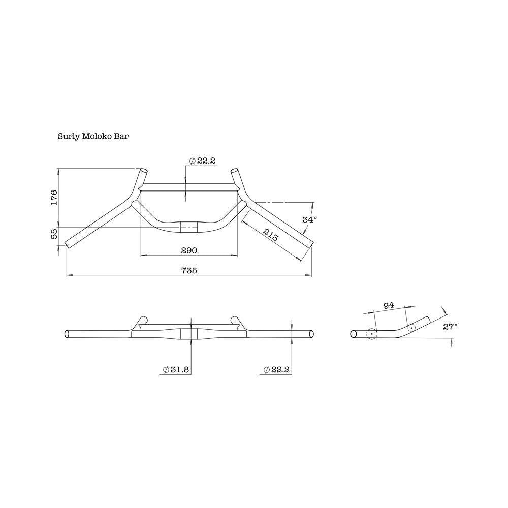 Surly Moloko Urban Handlebar (Black) - Image 3