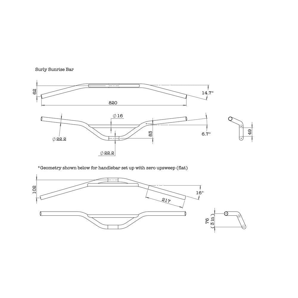 Surly Sunrise Urban Handlebar (Black) - Image 3