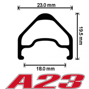 Velocity A23 MSW 700c Rim Brake Rims (Black/Silver)