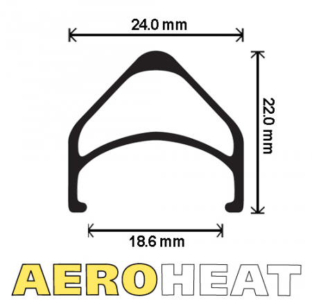 Velocity Aeroheat MSW 16" Rim Brake Rim (Black)